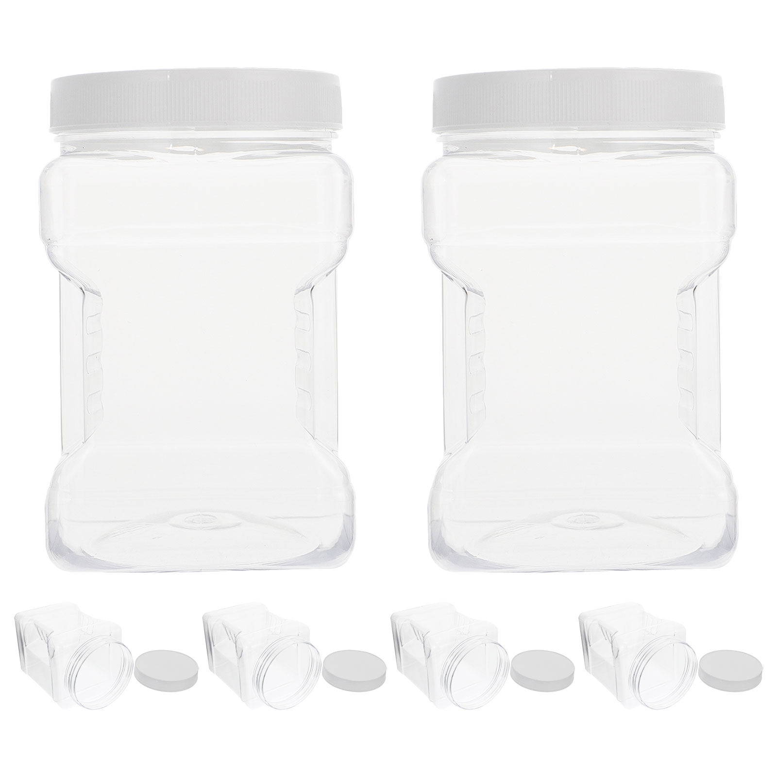 Food Storage Jars Airtight - 6 Adet Şeffaf Saklama Kavanozu, Şeffaf