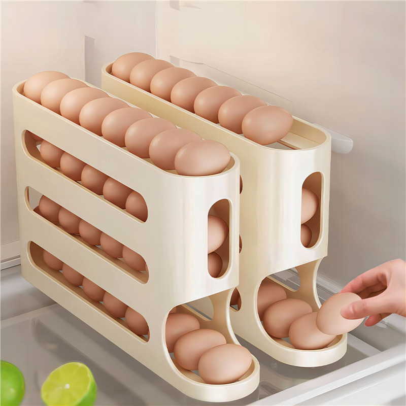 Egg Storage Holder - Mutfak Düzenleyici 30 Yumurtalık Otomatik Döner