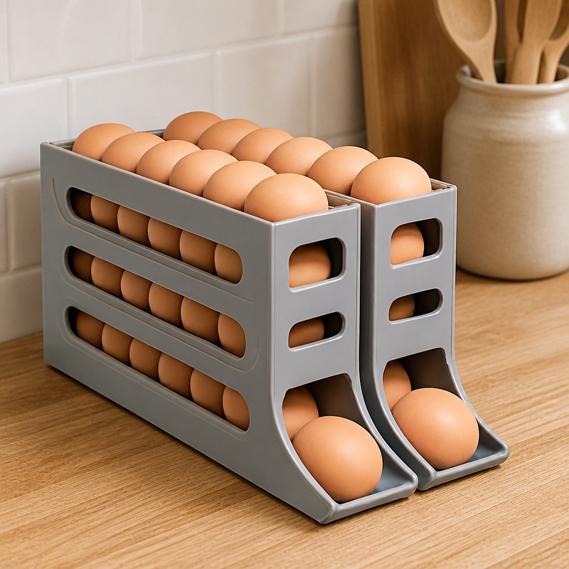 Egg Storage Holder - Buzdolabı Mutfak Depolaması için 4 Katmanlı