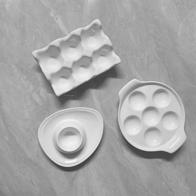 Egg Storage Holder - 6 Bölmeli Sırlı Seramik Yumurta Saklama