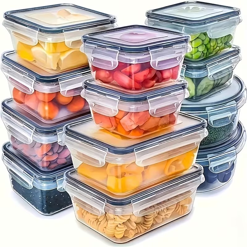 Food Storage Heat - 4 Parçalı Şeffaf Gıda Saklama Kapları,