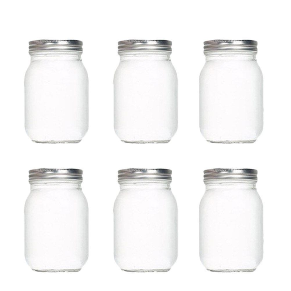 Food Storage Jars Airtight - 6 adet şeffaf yuvarlak cam kavanoz