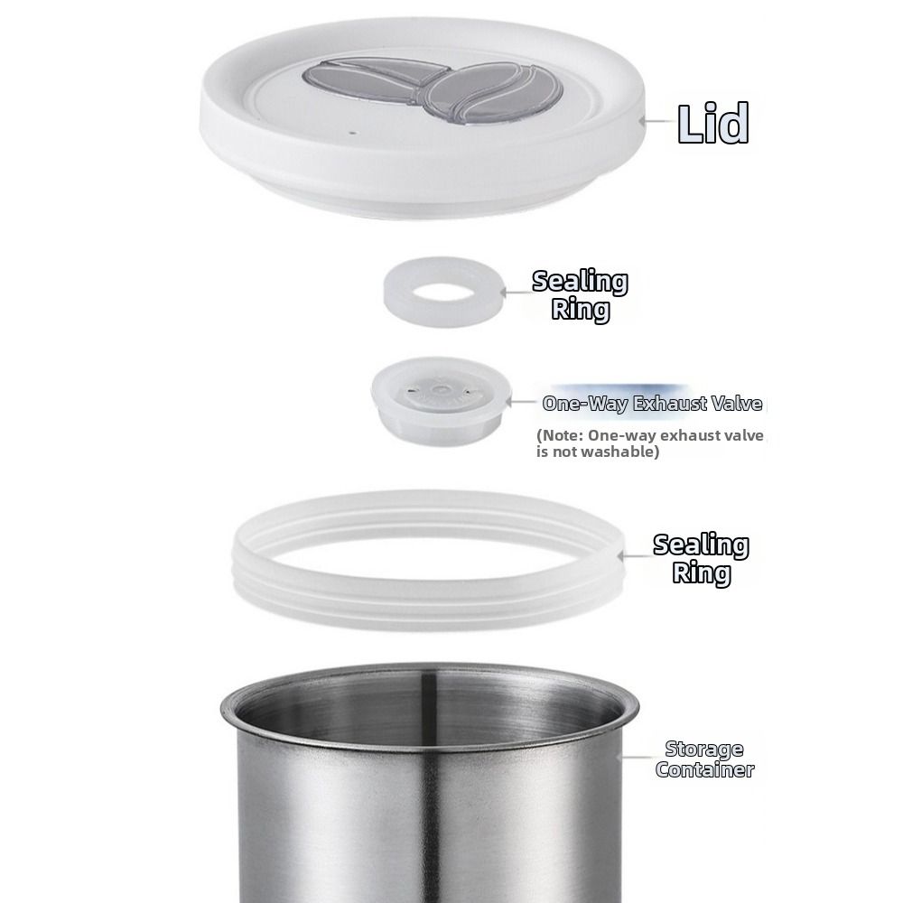 Food Storage Jars Airtight - Paslanmaz Çelik Kahve Çekirdeği Saklama Kavanozları