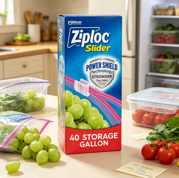 Food Storage Bag - Yeniden Kullanılabilir Galon Boyutunda Sürgülü Kilitli