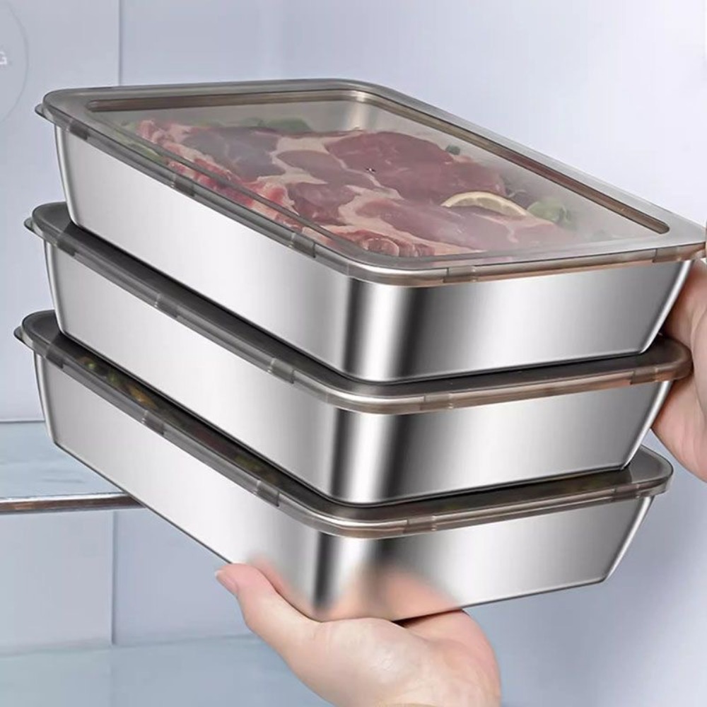 Food Storage Heat - Gıda Sınıfı Paslanmaz Çelik Kapaklı Servis