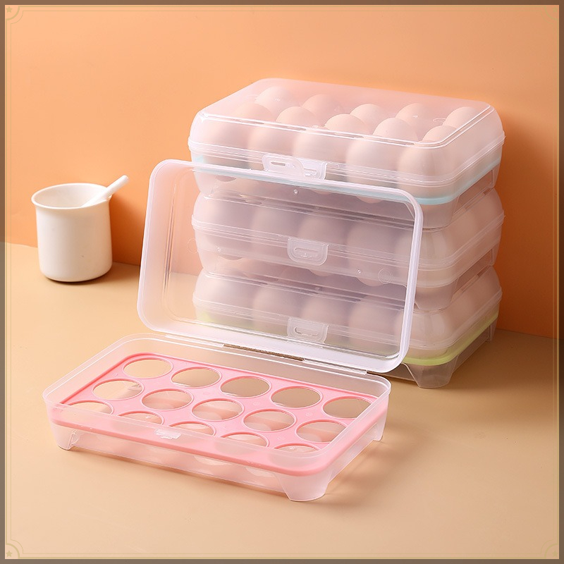 Egg Storage Holder - Yumurta Saklama Kutusu 15 Bölmeli PP
