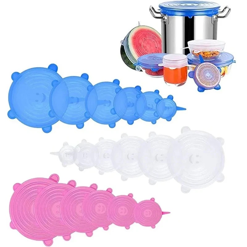 Silicone Stretch Lid - 1/2 set Yeniden Kullanılabilir Silikon Kapak