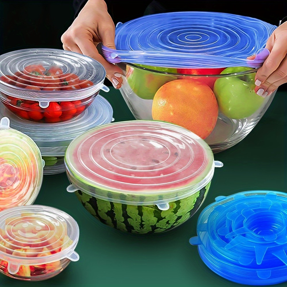 Silicone Stretch Lid - 6 adet Yeniden Kullanılabilir Silikon Streç