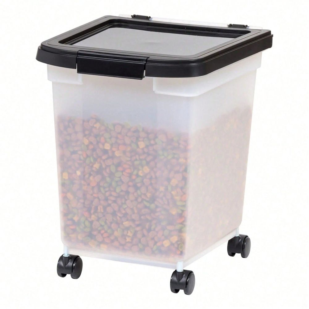 Food Storage No Plastic - Şeffaf Plastik Tekerlekli ve Kapaklı Saklama