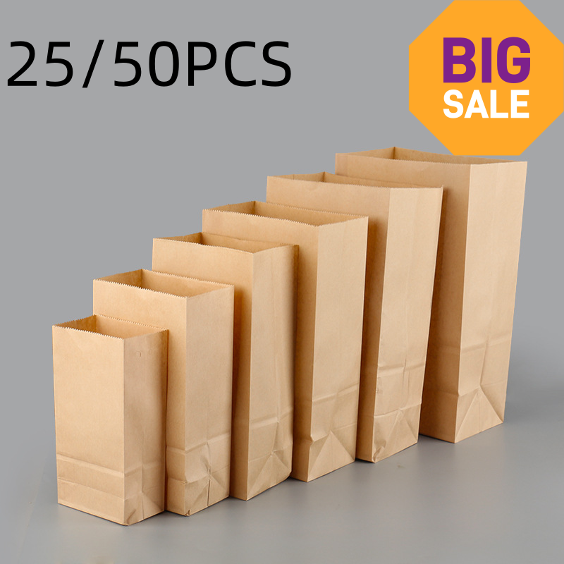 25/50 adet Kahverengi Kraft Ka - Food Storage Plants incelemesi ve fiyatı