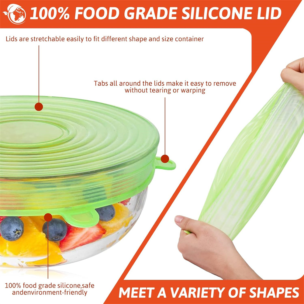 6 adet gıda sınıfı silikon kor - Silicone Stretch Lid incelemesi ve fiyatı