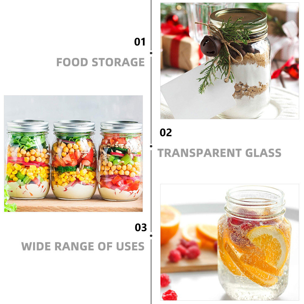 6 adet şeffaf yuvarlak cam kav - Food Storage Jars Airtight incelemesi ve fiyatı