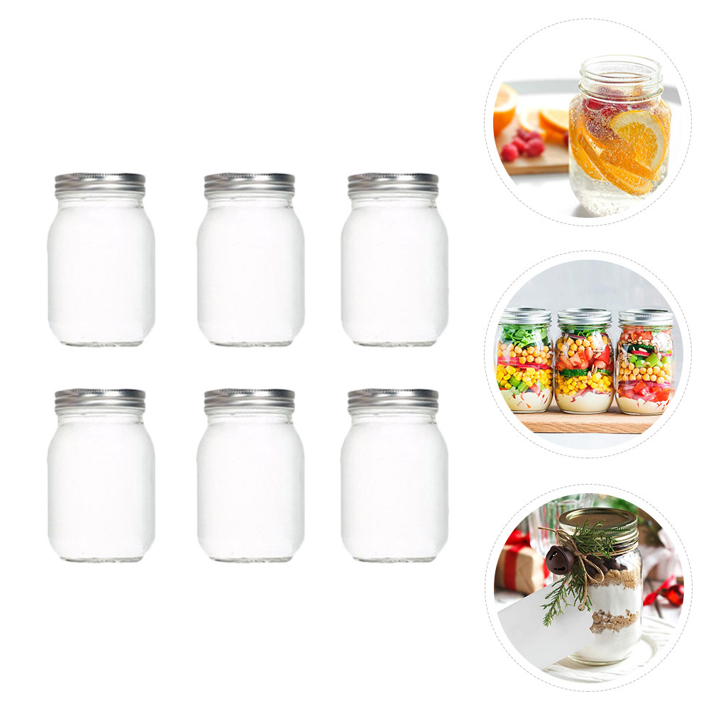 6 adet şeffaf yuvarlak cam kav - Food Storage Jars Airtight incelemesi ve fiyatı